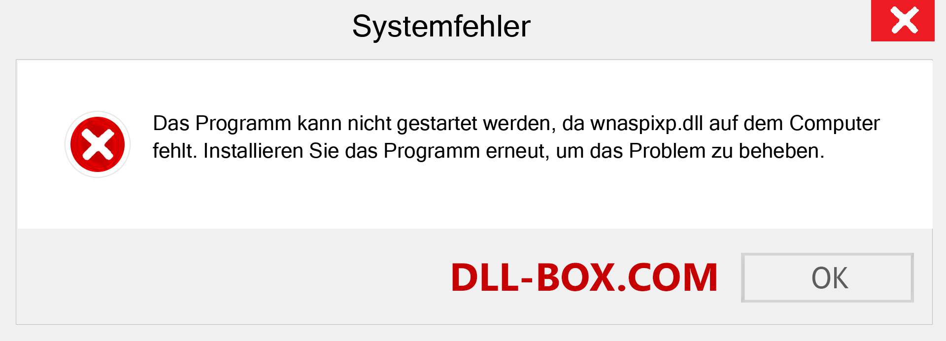 wnaspixp.dll-Datei fehlt?. Download für Windows 7, 8, 10 - Fix wnaspixp dll Missing Error unter Windows, Fotos, Bildern